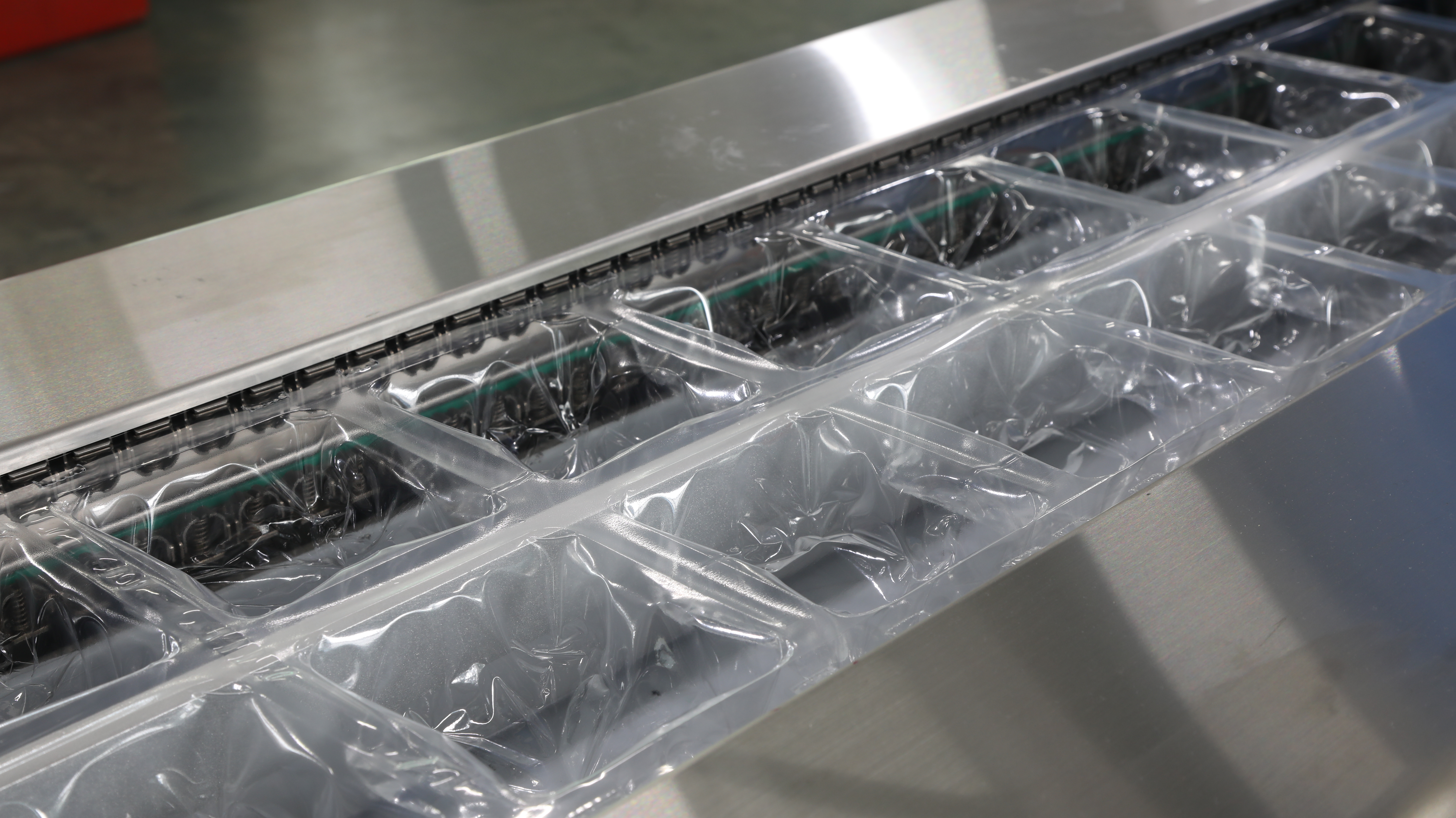 Partial view of Thermoforming packaging machine  열적 성형 포장 기계의 부분보기