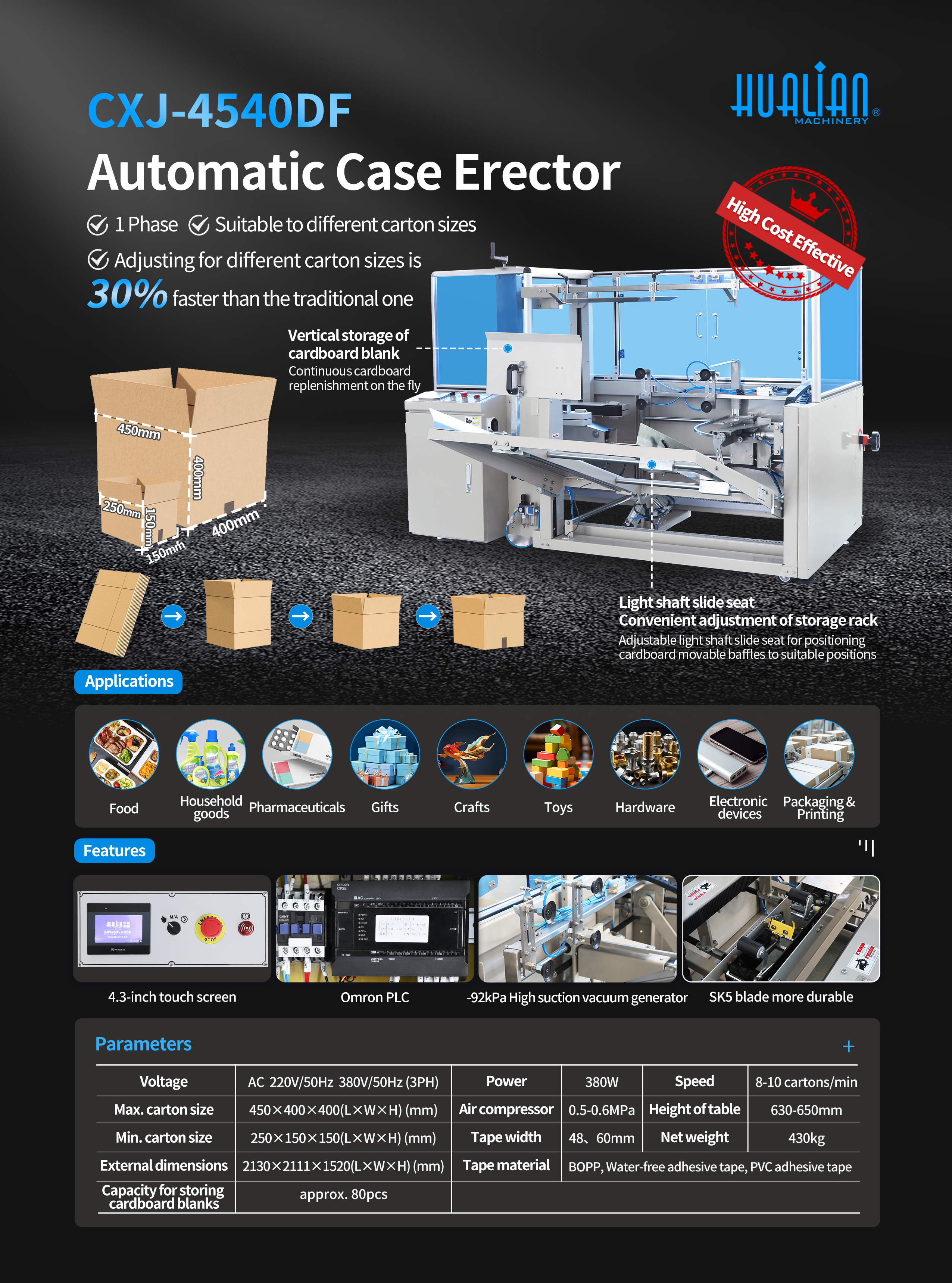 CXJ-4540DF 케이스 건립 기계 