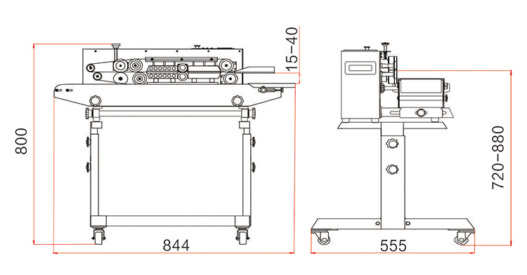 FRB-770IIIHualian 씰링 기계 크기