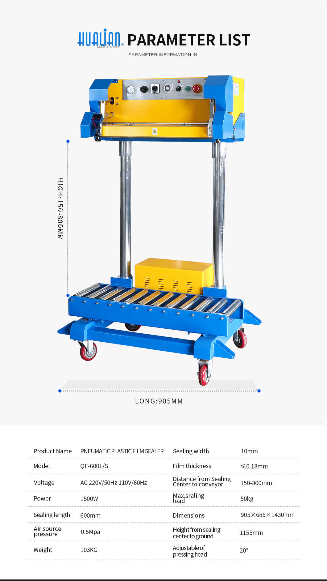 QF-600L-S 헤비 듀티 백 밴드 실러