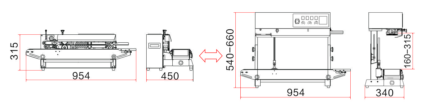 씰링 기계 크기 사진