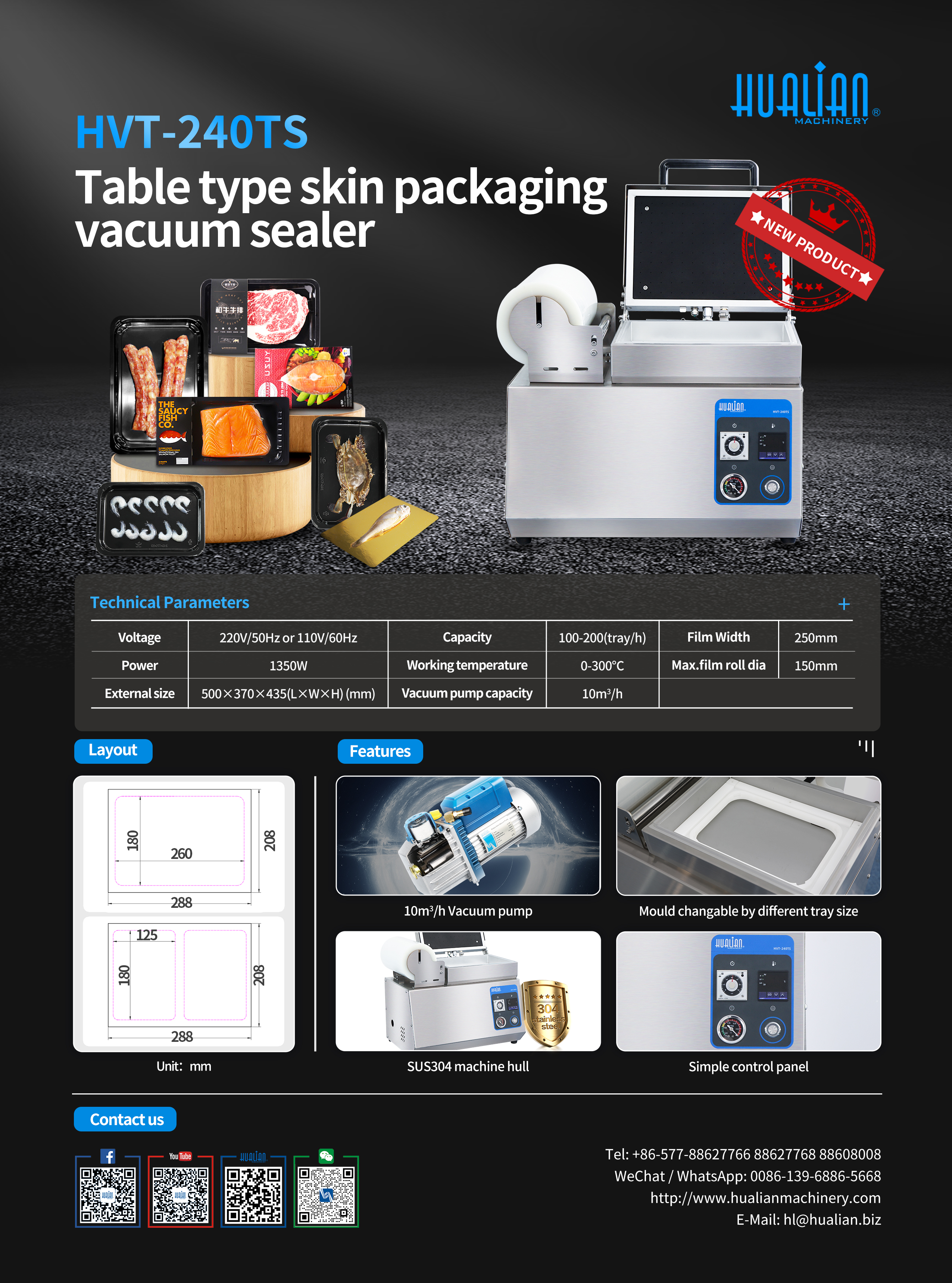 Hualian 테이블 상단 트레이 밀봉 기계