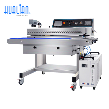 Hualian 공기 흡입 및 가스 플러싱 연속 밴드 실러(UV CO2 레이저 마킹 FRJ-1120WH 포함) 